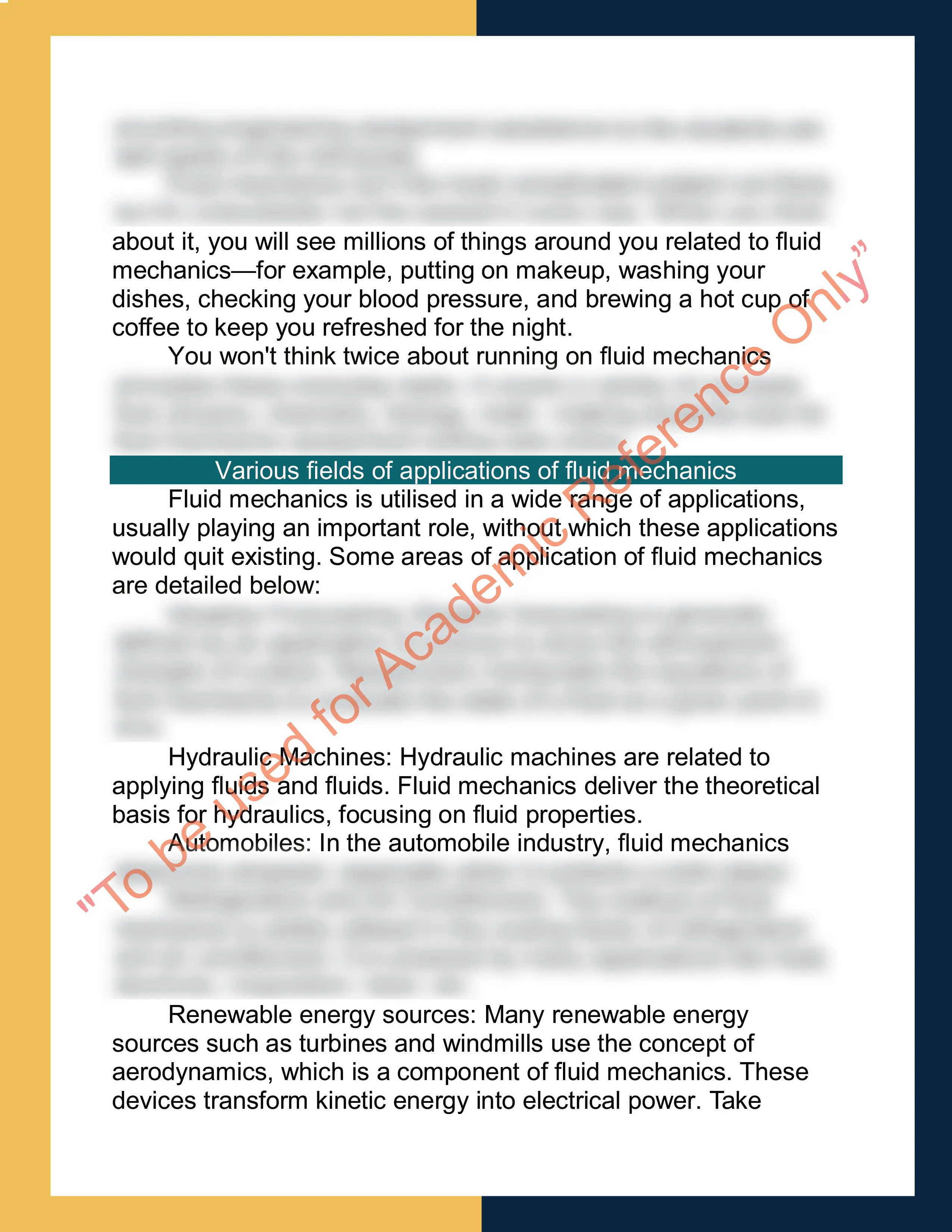 Fluid Mechanics Assignment  Help Sample 1
